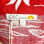 C&C California NWT Linen Top Red & White Tropical Hawaiian Shirt Size Small NEW Photo 8