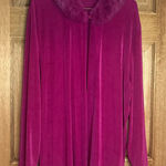 Picadilly Fashion women’s Magenta Faux Fur Collar‎ cardigan size 1X Pink Photo 0