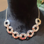 Womens Silver Link Circle Chain Necklace With Lobster Claw Lock Jewelry Photo 0