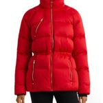 Polo Ralph Lauren Womens Jacket Red XXS Satin Down Puffer Lipstick Winter Photo 0