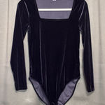Old Navy NEW  Long Sleeve Square Neck Velvet Bodysuit Black Jack Size Medium Photo 0