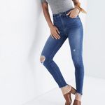 Madewell High Waisted Skinny Distressed Cropped Jeans - 29T Photo 0