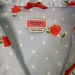 Kate Spade Blue Floral Satin Pajamas Size Large Red Photo 5