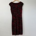 Ralph Lauren  Side Ruched Faux Wrap Midi Dress Size 8 Paisley V Neck Liquid Knit Photo 7