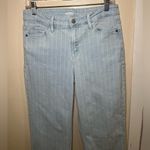 Old Navy Size 6 Wide Leg Light Wash High Rise Pin Striped Jeans Photo 2