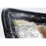 UGG  Simmens Boots Sz 8 Black Leather Waterproof Shearling Lined Buckle Side Zip Photo 1