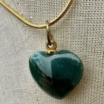 moss agate heart pendant necklace Green Photo 9