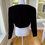 Vintage 80s 90s Steppin Out Black Velvet Cropped Bolero Jacket Size M Photo 2