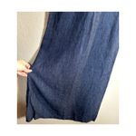 Garnet Hill Garnett Hill 100% Linen Denim Blue Midi Dress Size 2 Photo 2