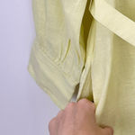 J.Crew  Cabana Dress Linen Midi Long Sleeve Pale Flax Yellow Belted Small NWT Photo 14