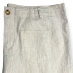 For Cynthia | XL | Natural Linen Blend Wide Leg High-Rise Front Pocket Trouser Photo 1