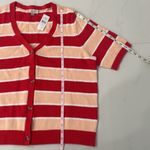 Loft New  Women's Button Up Striped Short-Sleeve Cardigan Size XL Photo 6