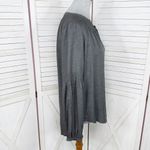 Loft  V Neck Pop Over Boho Peasant Blouse Long Sleeve Denim Gray Small Photo 2