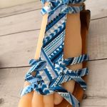 Bohemian Style Sandals, Size 10 Blue Photo 4