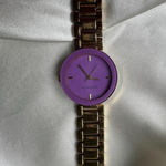 Anne Klein GOLD TONE PURPLE FACE WATCH Photo 3