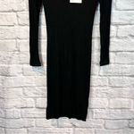 Pam & Gela NWT  Black Split Neck Ribbed Jersey Dress Size P(XS) - RD7017 Photo 9