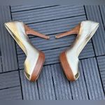 Cole Haan  Women's Mariela Air Open Toe Pump Soft Gold Metallic Size 9 B Photo 2