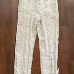 BY ZENDAYA écru lace up pants / sweatpants, size L, NWOT Size L Photo 0