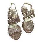 Adrianna Papell BECKA GOLD GLITTER SHIMMER PLATFORM SLINGBACK OPEN PEEP TOE SHOE Photo 4