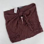 Missguided  Women's‎ Cheesecloth Wrap Coverup Mini Skirt Brown Petite Size 6 NWT Photo 3