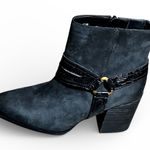 Vionic  Carnelia Black Nubuck Water Repellent Ankle Boots Block Heel Size 10 Chic Photo 0