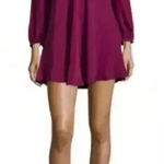 Amanda Uprichard Burgundy Julianna Long Sleeve Mini Dress Size Petite Xsmall Photo 0