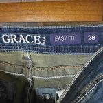 GRACE IN LA NWT Womens Blue Embroidered Lined Easy Fit Bootcut Jeans Size 28 Photo 7