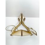 BP Sandals Size 9 Gold Parker Ankle Strap Chunky Triangular Open Toe High Heels Photo 4