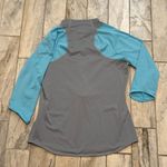 Nike women's medium blue/gray dri-fit 3/4 zip shirt Photo 3