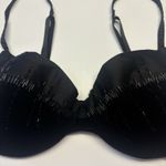 Victoria's Secret  Vintage Silver Tag Velour Silk Padded Size 34C Black‎ Beaded Photo 5