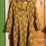Urban Outfitters OB886261 Kristen Yellow Black Plaid Ruffle Mini Dress $69 EUC L Photo 2
