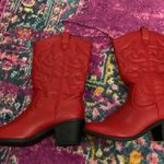 Charles Albert Red Leather Cowgirl Boots Photo 1