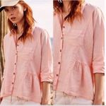 Anthropologie ✨ Holding Horses Linen Top Peplum Pink✨ Photo 1