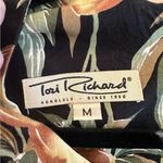 VTG Tori Richard Honolulu Hawaiian fruit dress midi maxi black green tan medium Photo 3