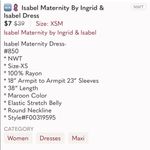 Ingrid And Isabel Wine Maroon Maternity Round Neck Dress Sz XS Like New Photo 6