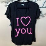 PINK - Victoria's Secret Victoria’s Secret PINK t-shirt “I Love You” in neon pink Sz M Photo 0
