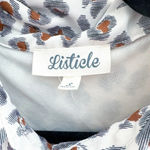 Listicle Boutique Animal Print Button Shirt Dress Lined Neutral Size Small Photo 2