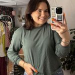 Madewell Crew Neck Long Sleeve Knit Top Green Photo 0