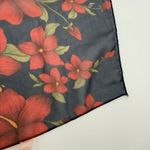 Unbranded Black & Red Hibiscus Flower Pattern Square Sheer Scarf Accessory Photo 3