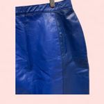Vintage 80’s royal blue leather mini skirt moto fairy whimsigoth curvy gals Size 1X Photo 2