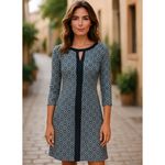 41 Hawthorn Keyhole Printed Shift Dress Black Green Medium Photo 1