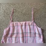 J Brand J. Brand Plaid Sheer Spaghetti Strap Tank Top Photo 3