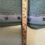 Tally Ho Blue and Gray Floral Fair Isle Cardigan Sweater Medium Photo 6