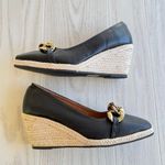 Black Espadrille Wedge Heels w/ Gold Chain – Women’s 38 / 7.5–8 Photo 4