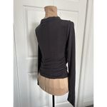 Madewell  Woman Side Gather Long Sleeve Top in Black Crewneck T-shirt Size XS Photo 2