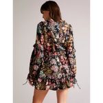 Ted Baker ππ Hendria Ruffled Crepe Mini Dress ~ Black Floral Print 4-6 US NWT Photo 6