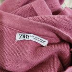 ZARA Knit Top Womens Size S Crewneck Short Sleeve Muave Pink Photo 4