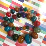 Lucas Lamenth LUC Multicolor Dyed Agate Statement Necklace with Sterling Clasp Photo 3