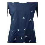 Twine X Prabartana Silk Cotton Blend Tunic Mini Dress Navy Blue, Tie Photo 3