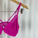 Auden Small Hot Pink Mesh Sheer Bralette Neon Stretchy Pullover Triangle V Neck Photo 4